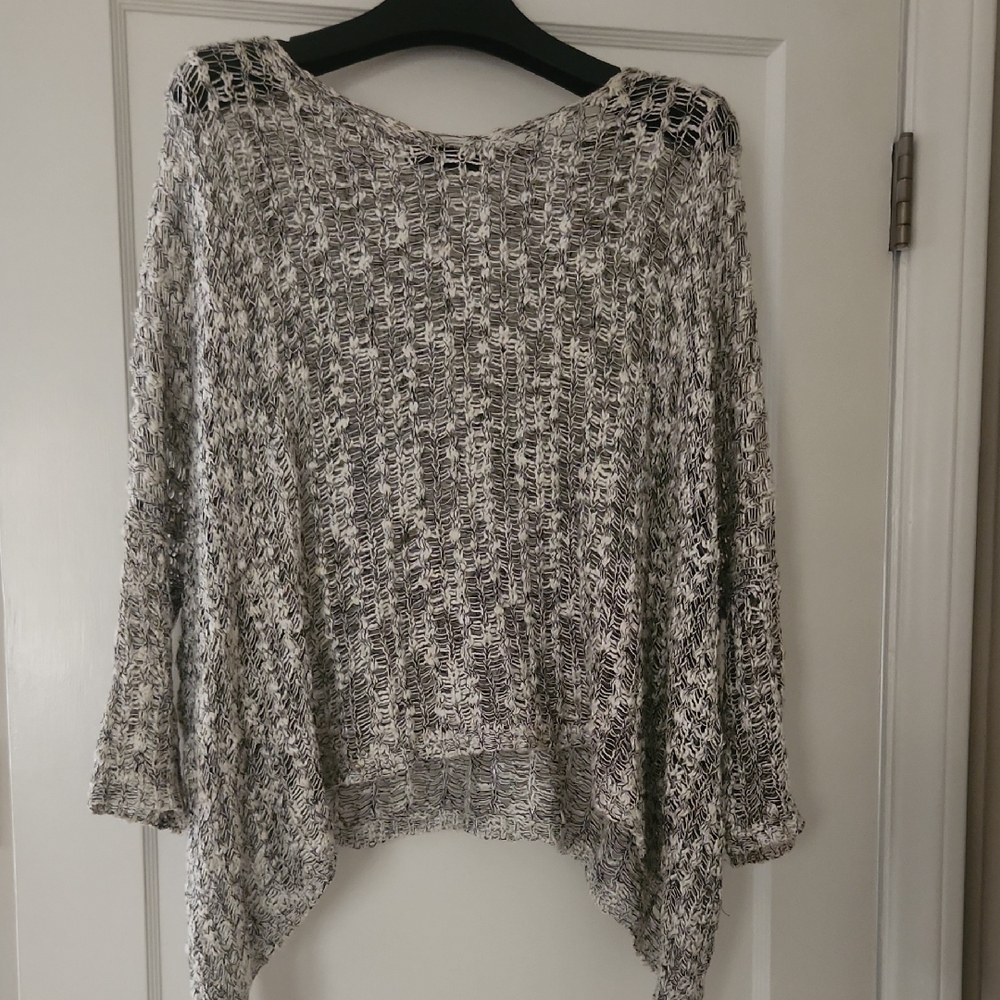 ANGL Black and White Knit Poncho/sweater